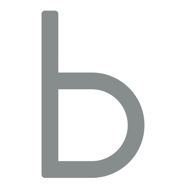 Lettre moderne '' B '' - 200 mm en gris métallique