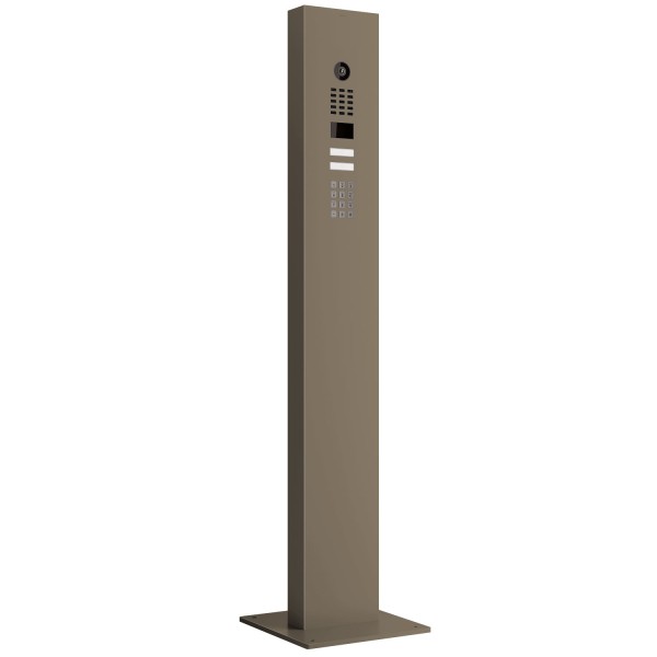 Interphone avec Keypad et support + plaque de base Smart for Two Doorbird D1102KV Gris beige