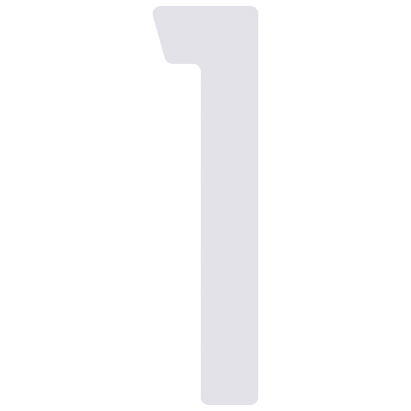 Numéro de maison auto-adhésif "1" - 40 mm en blanc