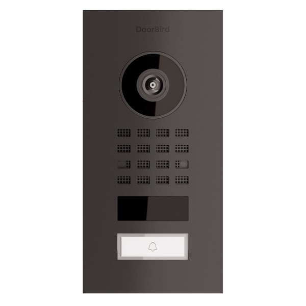 Interphone de porte encastré Smart-IN Doorbird D1101V en noir graphite