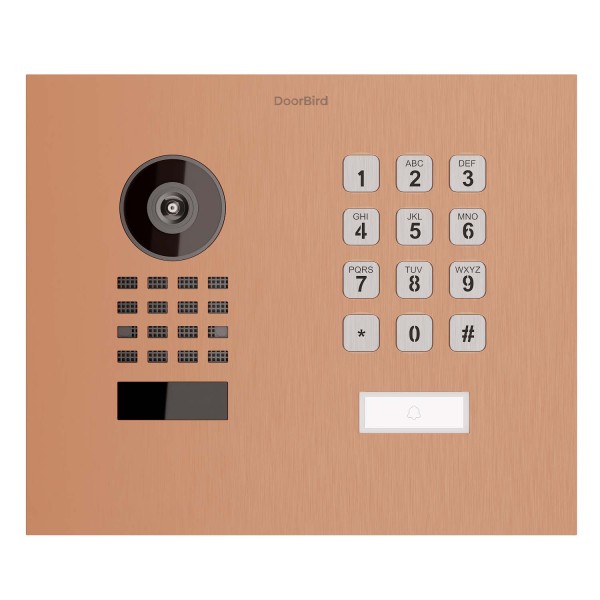 Interphone encastrable Smart-IN WideScope Doorbird D1101KH avec Keypad module en aspect bronze