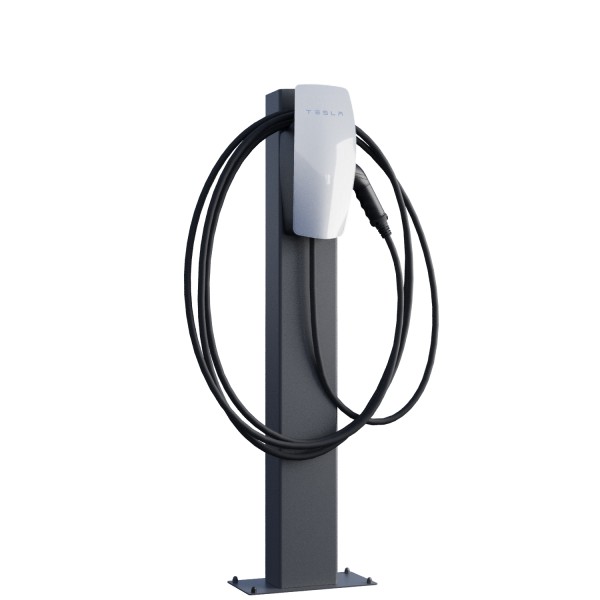 Borne de recharge Tesla VoltStand avec plaque de sol anthracite