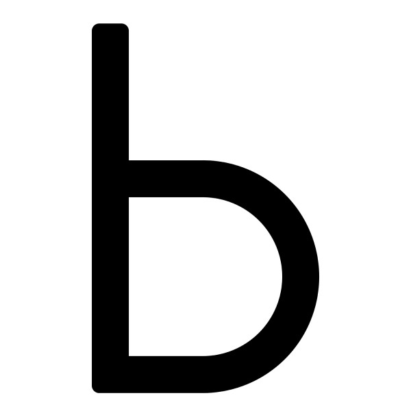 Lettre moderne '' B '' - 200 mm en noir