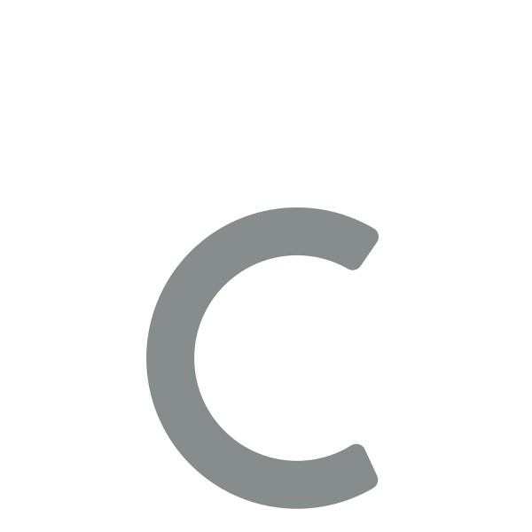 Numéro de maison auto-adhésif "C" - 245 mm en gris