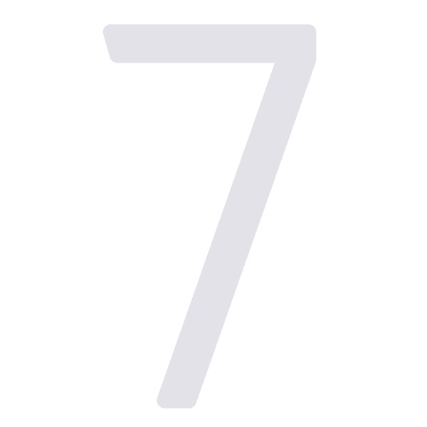 Numéro de maison auto-adhésif "7" - 245 mm en blanc