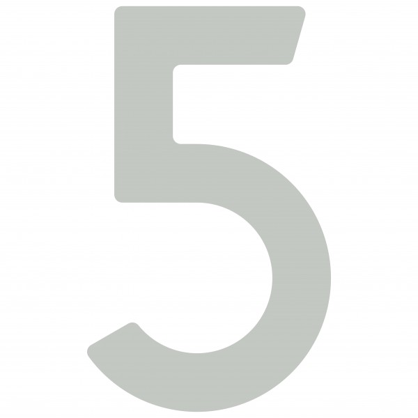Numéro de maison auto-adhésif "5" - 40 mm en gris