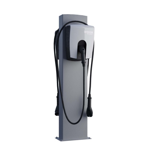 Support Wallbox universel FlexiMount for Two avec plaque de base en gris