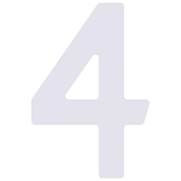 Numéro de maison auto-adhésif "4" - 152 mm en blanc