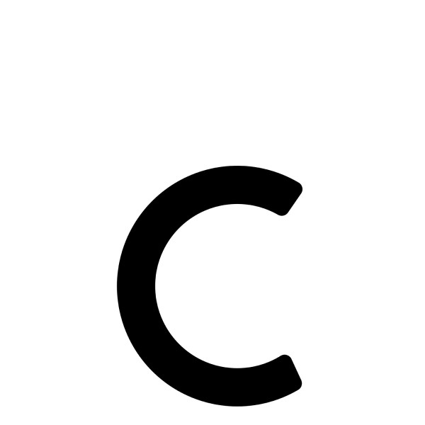 Lettre moderne '' C '' - 200 mm en noir