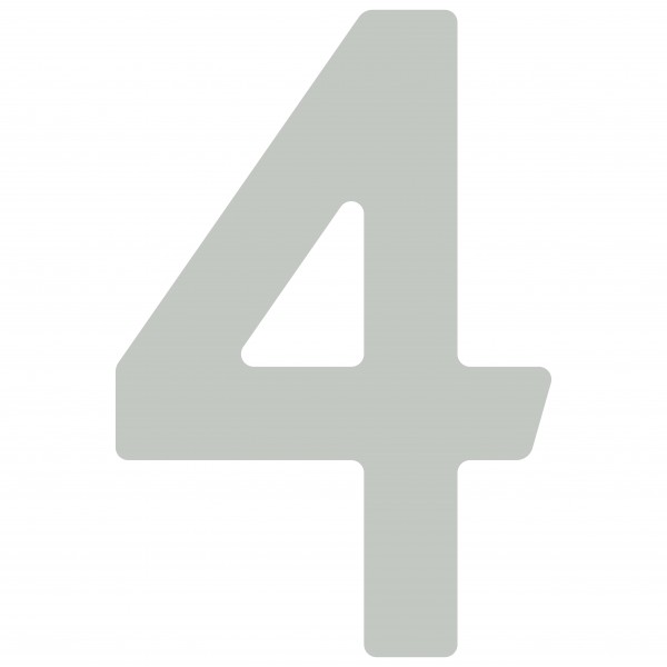 Numéro de maison auto-adhésif "4" - 40 mm en gris