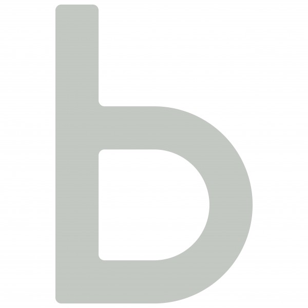 Numéro de maison auto-adhésif "B" - 40 mm en gris clair