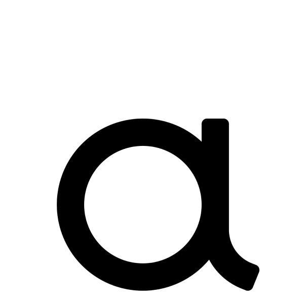 Lettre moderne 'A' '- 200 mm en noir