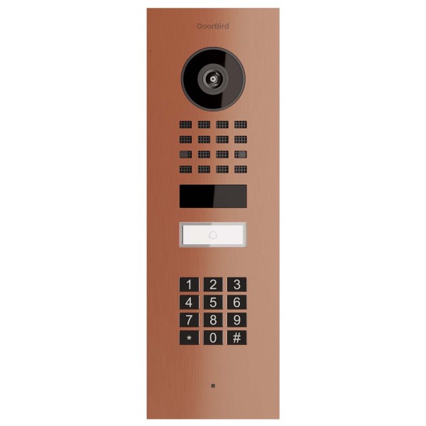 Interphone encastrable Smart-IN Doorbird D1101KV avec Keypad module avec aspect bronze