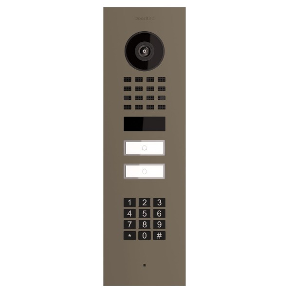 Interphone encastrable Smart-IN for Two Doorbird D1102KV avec Keypad module en grisbeige