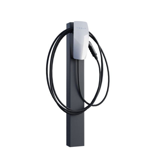 Borne de recharge Tesla VoltStand avec ancrage au sol en anthracite