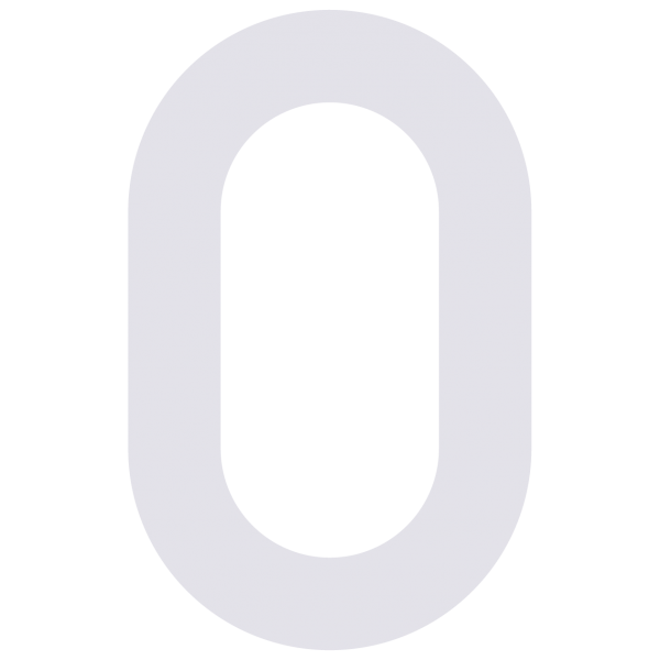 Numéro de maison auto-adhésif "0" - 40 mm en blanc