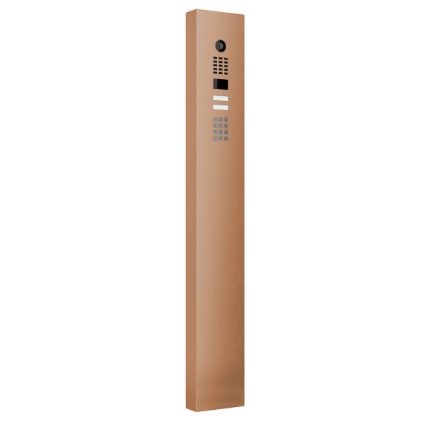 Interphone avec Keypad module et support Smart for Two Doorbird D1102KV en aspect bronze