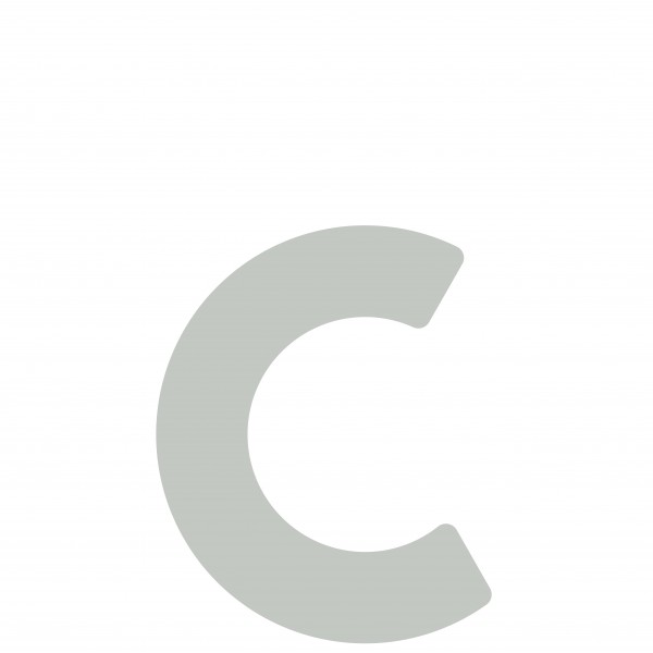 Numéro de maison auto-adhésif "C" - 40 mm en blanc
