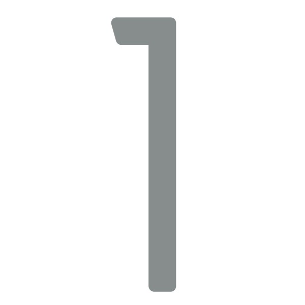 Numéro de maison auto-adhésif "1" - 245 mm en gris
