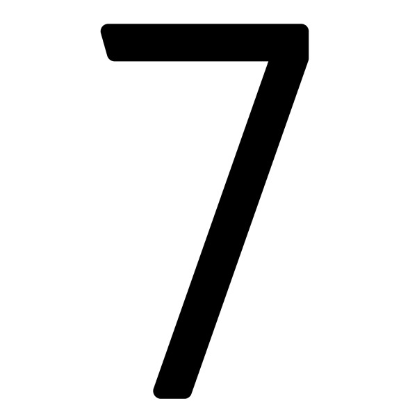 Numéro de maison auto-adhésif "7" - 245 mm en noir