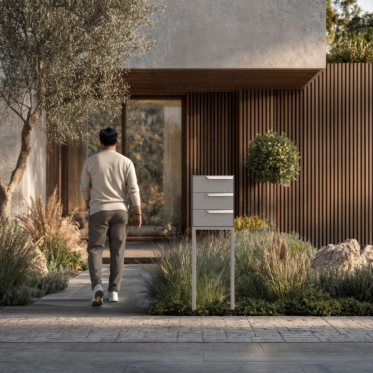 Tendances couleurs 2025 : boîtes aux lettres en teintes RAL assorties à votre porte d’entrée